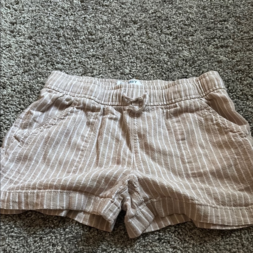 Old Navy Beige and White Striped Shorts